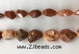 CAA3811 15.5 inches 15*20mm - 20*30mm faceted nuggets red agate beads