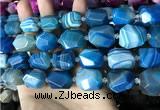 CAA3827 13*17mm - 18*22mm faceted nuggets line agate beads