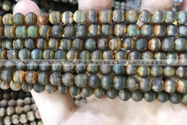 CAA3843 15 inches 6mm round tibetan agate beads wholesale