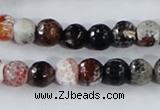 CAA385 15.5 inches 10mm faceted round fire crackle agate beads