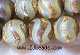 CAA3859 15 inches 8mm round tibetan agate beads wholesale
