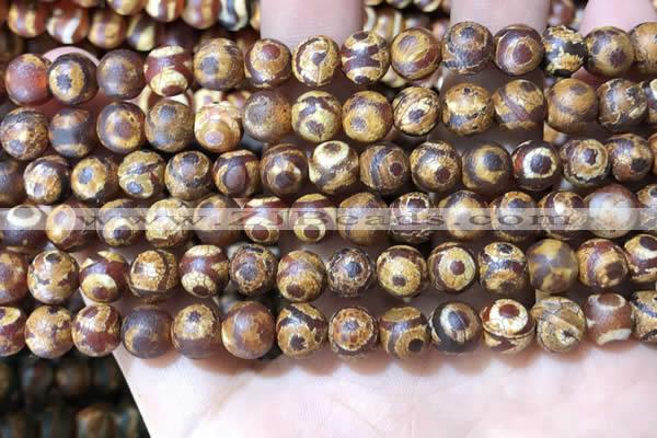 CAA3861 15 inches 8mm round tibetan agate beads wholesale