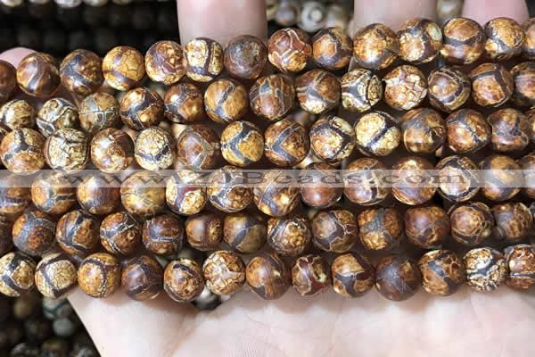 CAA3862 15 inches 8mm round tibetan agate beads wholesale