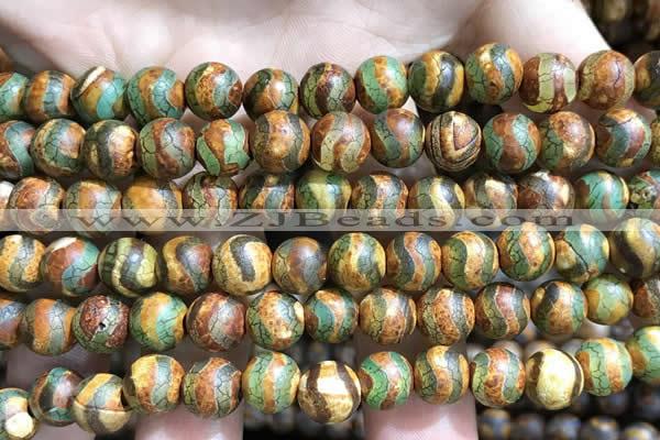 CAA3881 15 inches 8mm round tibetan agate beads wholesale