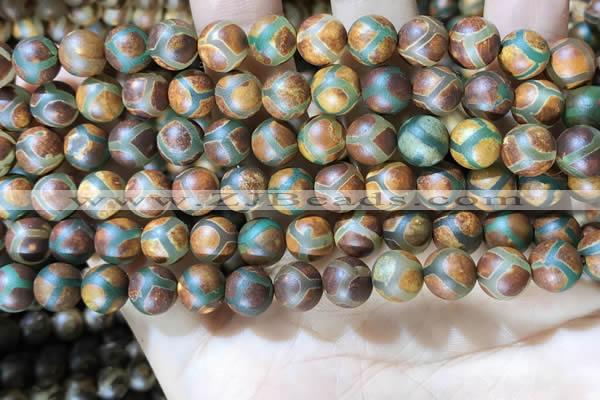 CAA3884 15 inches 8mm round tibetan agate beads wholesale