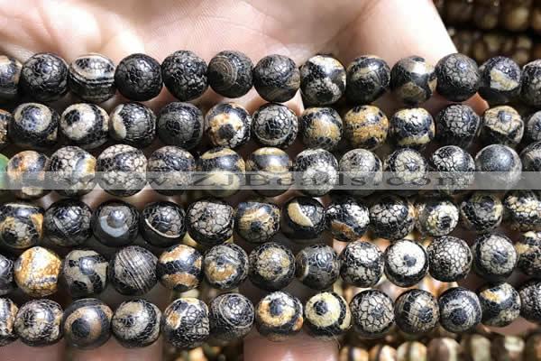 CAA3885 15 inches 8mm round tibetan agate beads wholesale