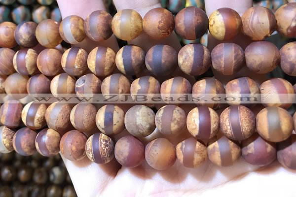 CAA3893 15 inches 10mm round tibetan agate beads wholesale