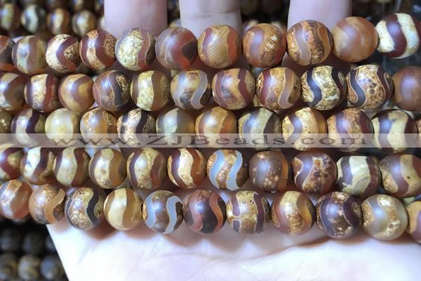 CAA3895 15 inches 10mm round tibetan agate beads wholesale
