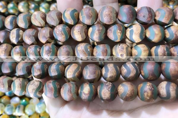 CAA3897 15 inches 10mm round tibetan agate beads wholesale