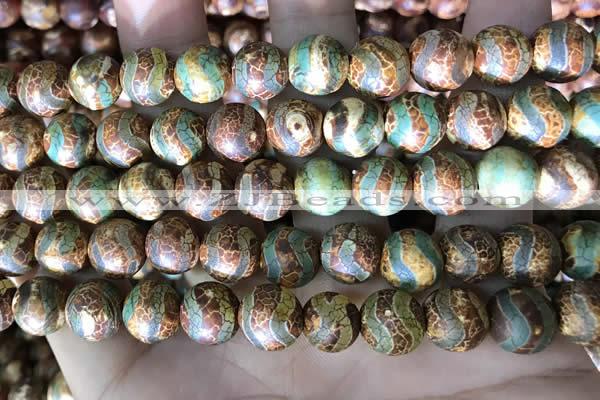 CAA3900 15 inches 10mm round tibetan agate beads wholesale