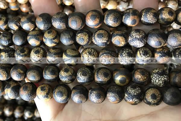 CAA3910 15 inches 10mm round tibetan agate beads wholesale