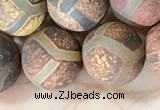 CAA3921 15 inches 12mm round tibetan agate beads wholesale