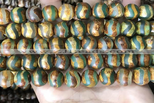 CAA3923 15 inches 12mm round tibetan agate beads wholesale