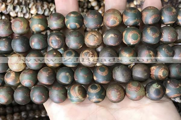 CAA3926 15 inches 12mm round tibetan agate beads wholesale