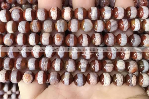 CAA3931 15 inches 8mm round tibetan agate beads wholesale