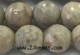 CAA3964 15.5 inches 12mm faceted round chrysanthemum agate beads