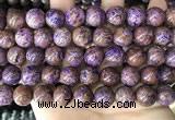 CAA4005 15.5 inches 14mm round purple crazy lace agate beads