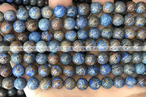 CAA4010 15.5 inches 8mm round blue crazy lace agate beads