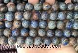 CAA4013 15.5 inches 14mm round blue crazy lace agate beads