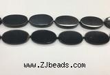 CAA4070 15.5 inches 30*50mm oval black agate gemstone beads