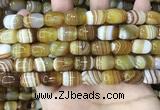 CAA4152 15.5 inches 10*14mm drum line agate beads wholesale