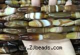 CAA4167 15.5 inches 10*30mm rice line agate beads wholesale