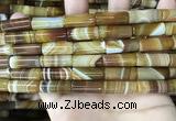 CAA4180 15.5 inches 8*20mm tube line agate beads wholesale