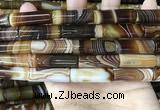 CAA4181 15.5 inches 10*30mm tube line agate beads wholesale