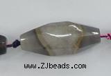 CAA419 15.5 inches 16*40mm faceted rice agate druzy geode beads