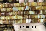 CAA4192 15.5 inches 11*15mm drum line agate gemstone beads