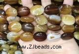 CAA4214 15.5 inches 15*20mm oval line agate beads wholesale