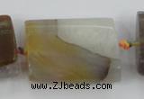 CAA422 15.5 inches 25*35mm faceted rectangle agate druzy geode beads