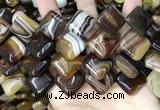 CAA4236 15.5 inches 20*20mm diamond line agate beads wholesale