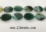 CAA4307 15.5 inches 30*40mm twisted oval line agate beads