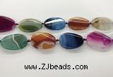 CAA4308 15.5 inches 30*40mm twisted oval line agate beads