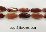 CAA4311 15.5 inches 25*50mm twisted oval line agate beads