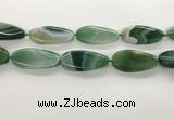 CAA4314 15.5 inches 25*50mm twisted oval line agate beads