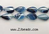 CAA4321 15.5 inches 30*40mm twisted oval line agate beads