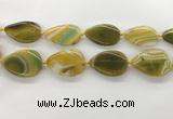 CAA4322 15.5 inches 30*40mm twisted oval line agate beads