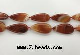 CAA4330 15.5 inches 25*50mm flat teardrop line agate beads