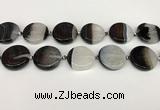 CAA4350 15.5 inches 25mm flat round agate druzy geode beads