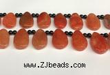 CAA4362 Top drilled 20*30mm freeform dragon veins agate beads