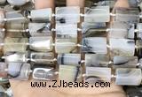 CAA4378 15.5 inches 12*16mm flat tube Montana agate beads