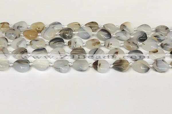 CAA4386 15.5 inches 12mm heart Montana agate beads