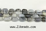 CAA4395 15.5 inches 15*20mm flat teardrop gray agate beads