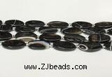 CAA4399 15.5 inches 16*30mm rectangle black banded agate beads