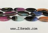 CAA4409 15.5 inches 20*40mm flat round agate druzy geode beads