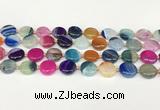 CAA4418 15.5 inches 14mm flat round agate druzy geode beads