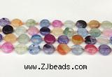 CAA4419 15.5 inches 15mm flat round agate druzy geode beads