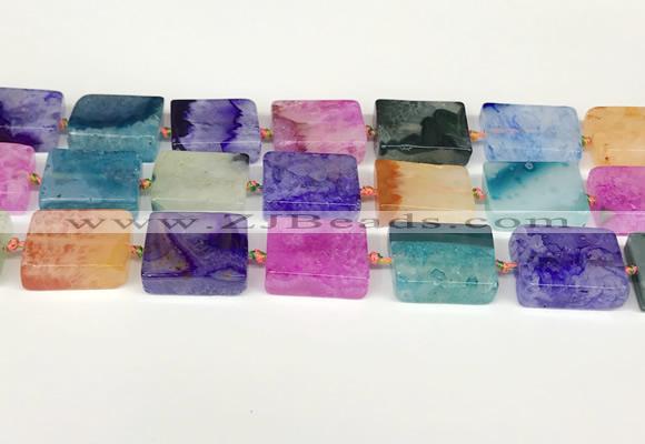 CAA4427 15.5 inches 15*20mm rectangle agate druzy geode beads